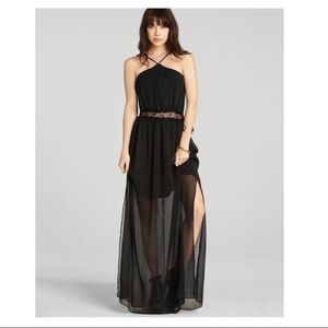 BCBGeneration halter neck maxi dress in navy